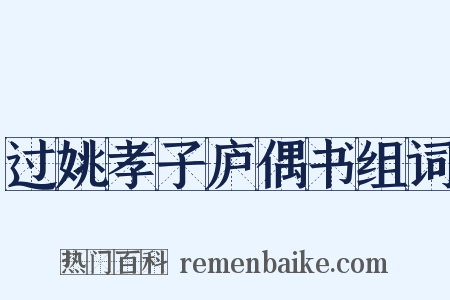 过姚孝子庐偶书组词是什么意思的图片